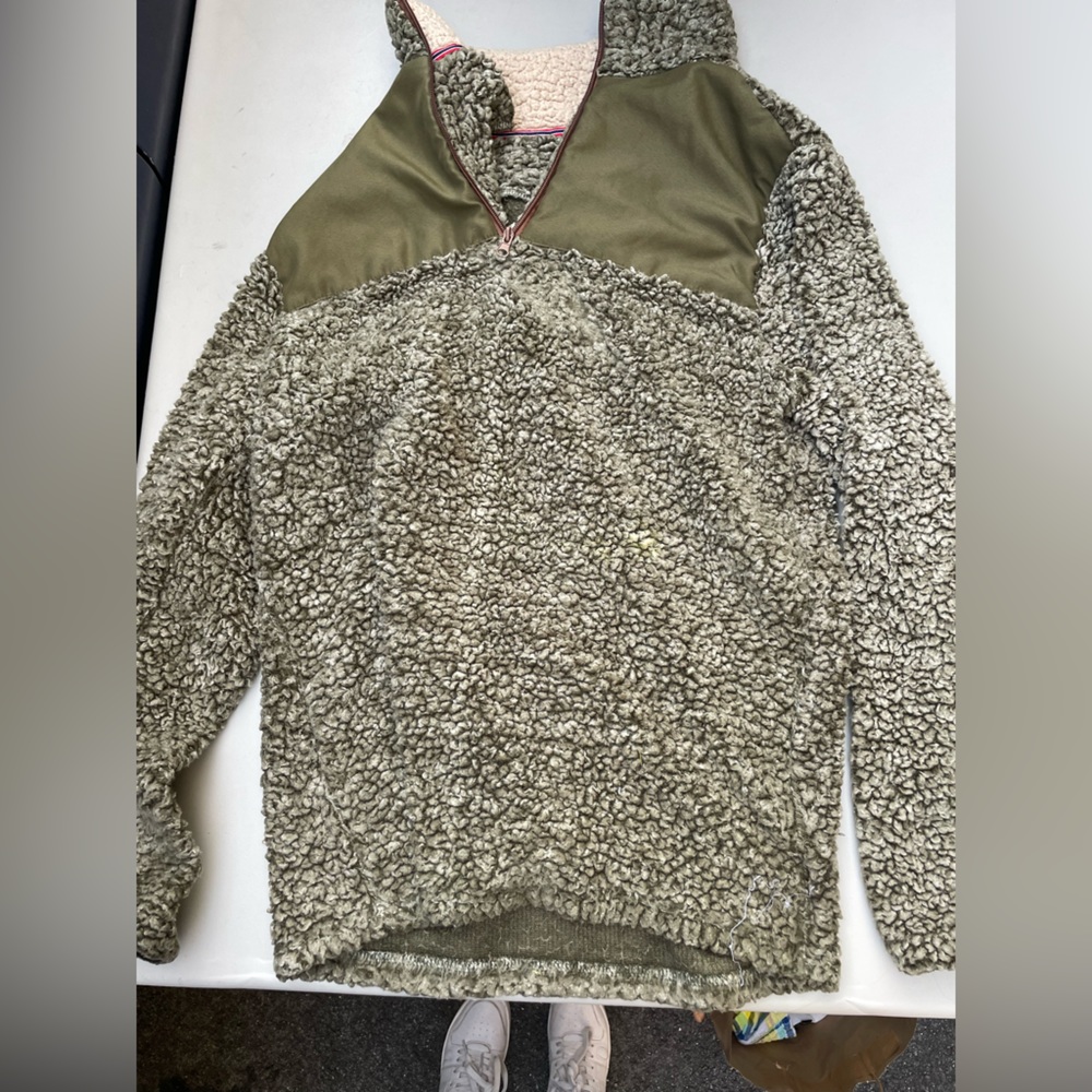FAMILY GINA MENS 2XL/3XL GREEN SHERPA PULLOVER